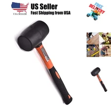 Rubber Mallet Hammer 16 oz - Durable Eco-friendly Rubber Hammer Head for Camp...