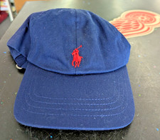 Polo Ralph Lauren Navy Baseball Cap With Red Pony Logo 100 Cotton Adjustable Ba