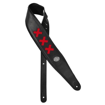 GAUCHO GST-605-RD Padded Deluxe Strap Red Cross   Gitarrengurt   guitar strap