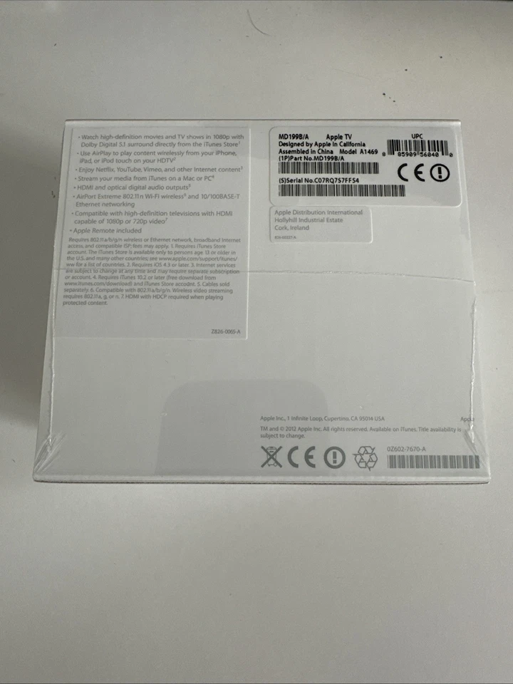 Apple TV 3rd Generation A1469 8gb HD - BRAND NEW (sealed) - Image 2 of 3