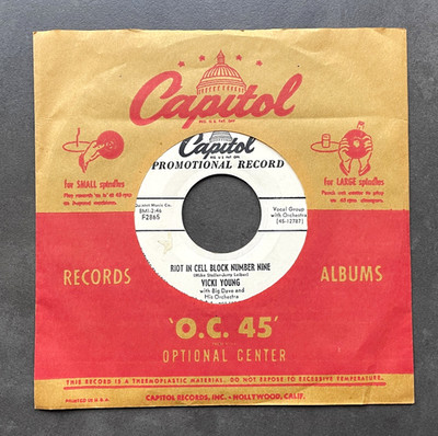 7'' Vicki Young - Riot In Cell Block Number Nine / Honey Love - US Capitol Promo