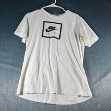 Nike Men  s T-Shirt Size M White Short Sleeve Swoosh Logo Casual Tee Top Cotton