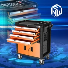 Rolling Tool Cart 4-Drawer 2 Doors Lockable Toolbox Storage Tool Chest Cabinet