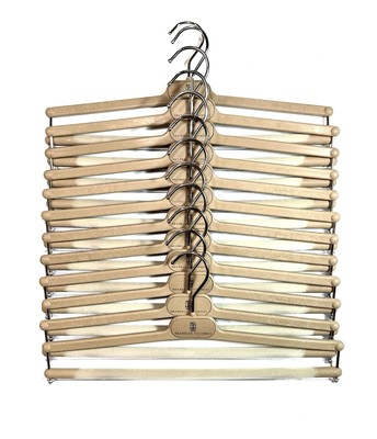 BRUNELLO CUCINELLI (Set of 12) Blonde Resin Pant Hangers w/Flocked Dowel New