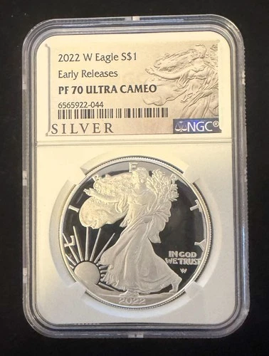 2022-W Proof $1 American Silver Eagle NGC PF70UC ER ALS Label White Core