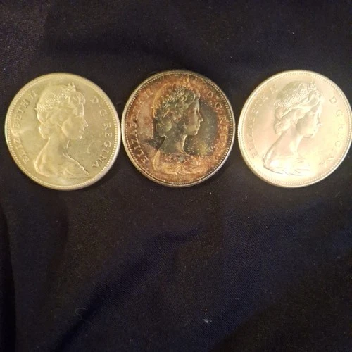 LOT OF 3- 1967 Canada Silver Dollar .800 Fine Silver UNC!