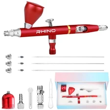 Airbrush Kit - Airbrush Gun Set Dual-Action Gravity Feed with 0.35, 0.4 & 0.5...