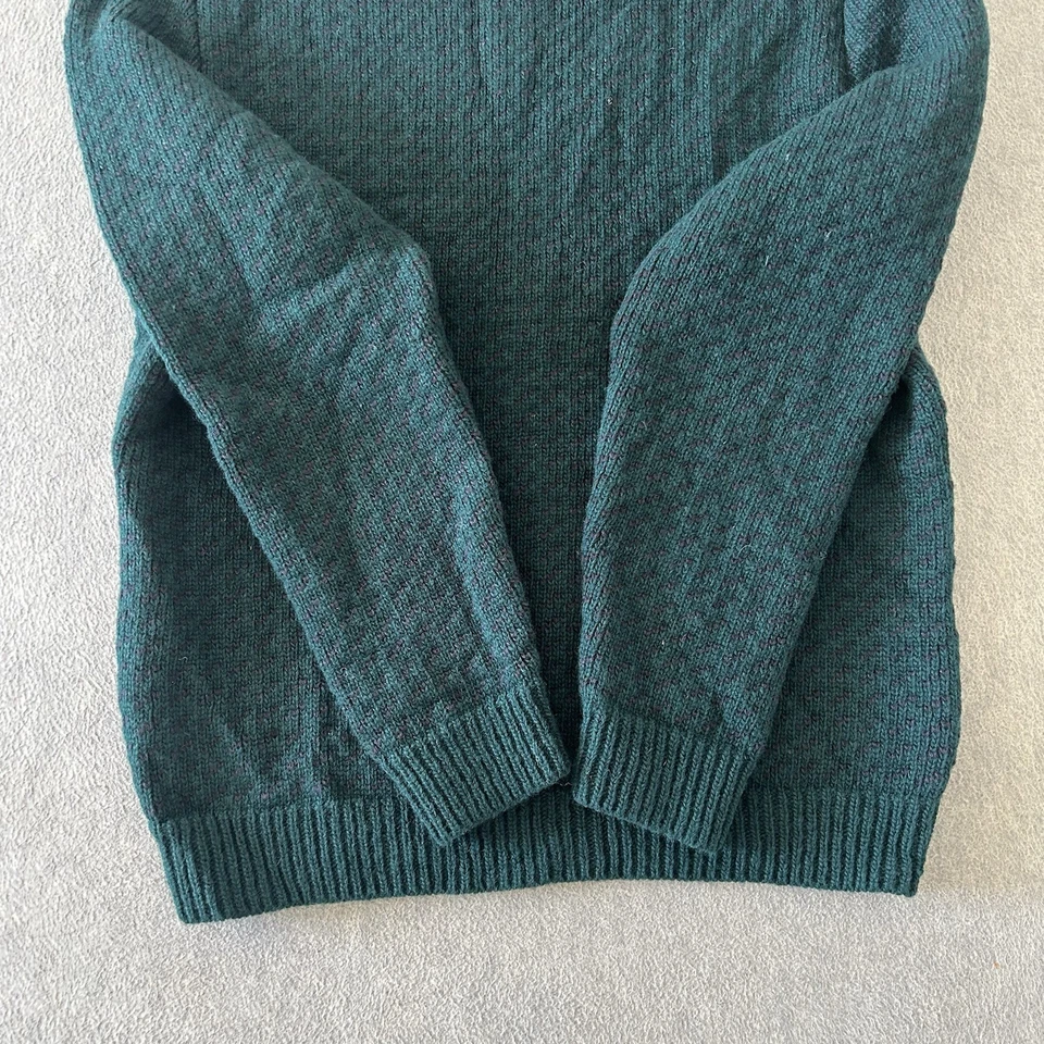 LL Bean Birdseye Sweater Mens Medium Vintage Nordic Norway Crew Neck Wool - Image 4 of 4