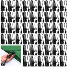 72 Pcs Tarp Clips Heavy Duty and Ball Bungee Cords Tarp Clamps Shark Tent Fasten