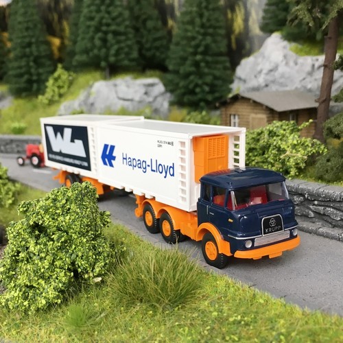 Camion KRUPP Semi remorque double chargement-HO 1/87-Wiking 52201 | Condition: Neuf