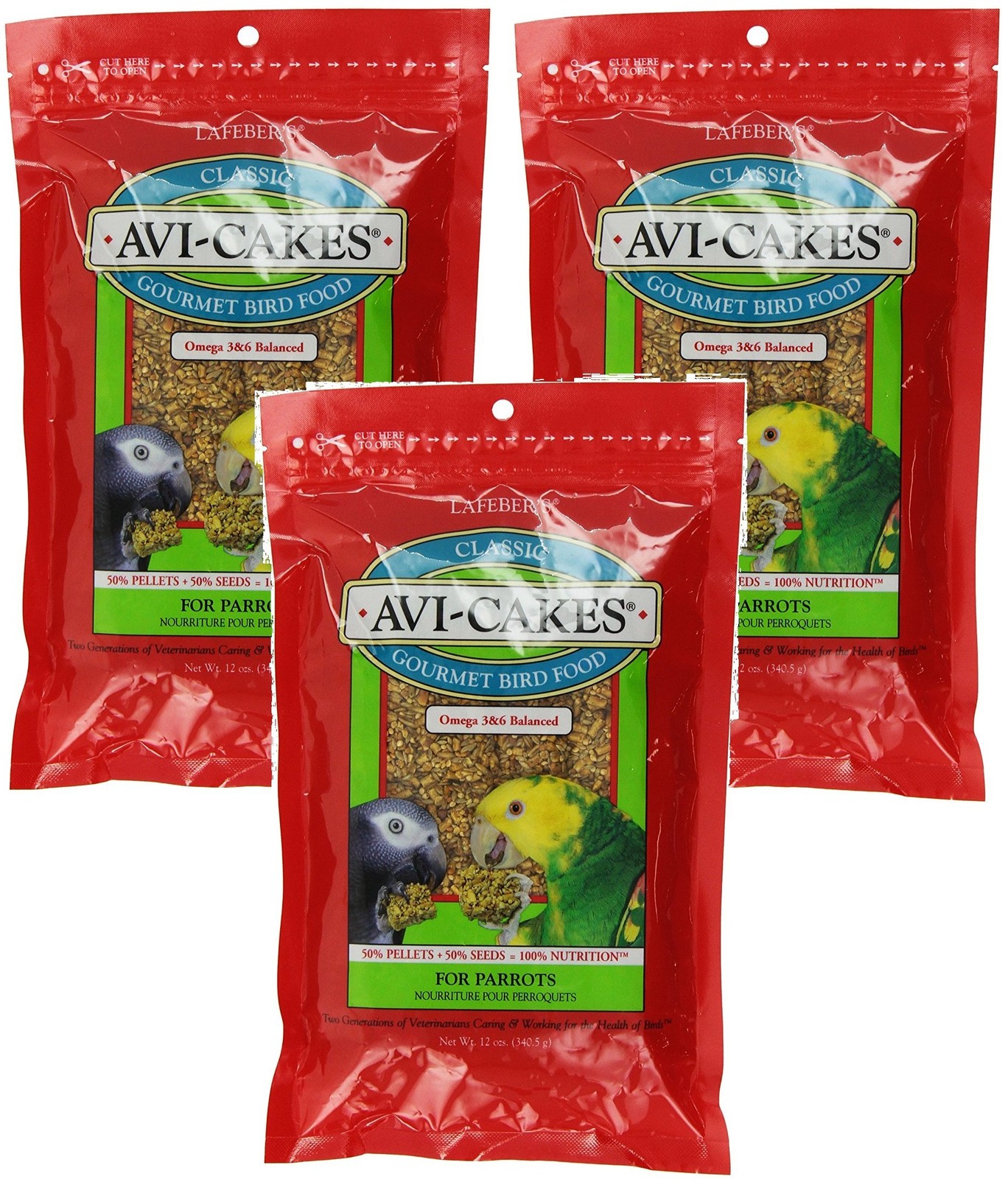 3 Pack Lafeber'S Classic Avi-Cakes For Parrots