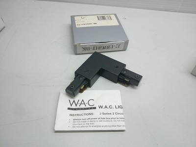 WAC Lighting Right L-Connector for J2-Track Systems J2-LRIGHT-BK