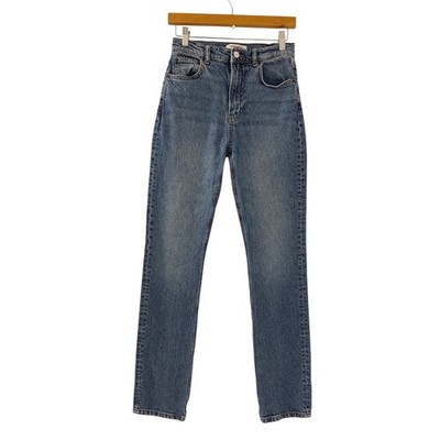 Reformation Lisa High Rise Straight Long Jeans Palermo Wash Blue Denim Size 27