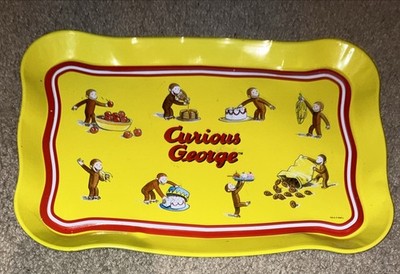 Vtg Curious George Metal Tin (Tea Set )Tray