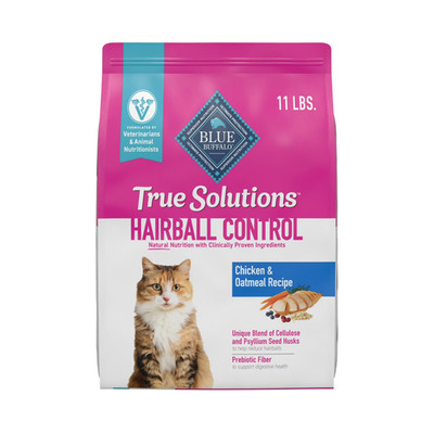 Blue Buffalo True Solutions Hairball Control Natural Dry Cat Food, Chicken, 11lb