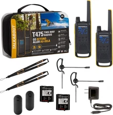 Motorola Solutions Talkabout T475 Two-Way Radio Black W/Yellow 2 Pack