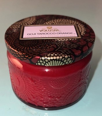 Voluspa Goji Tarocco Orange Candle 3.2oz Japonica Red Glass Jar