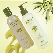 Set Jafra Royal Olive Rich Body Oil And Body Lotion 8.4 fl oz 250 ml Vitamin E