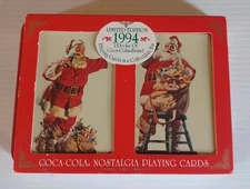 Coca-Cola Christmas Santa Nostalgia Playing Cards W/Tin 1994 Limited Edition