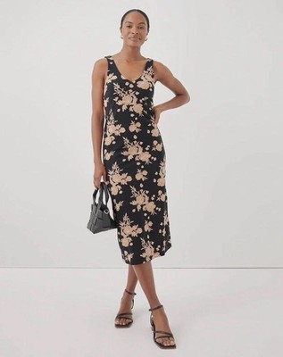 Pact Organic Cotton Women's Luxe Jersey Midi Slip Floral Dress Size XXXL NEW