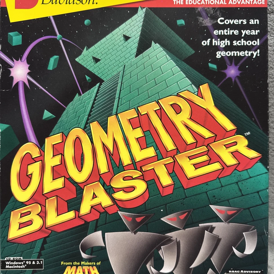 New VTG Davidson Math Blaster Geometry CD-ROM Educational Big Box Sealed 1996 - Image 2 of 4