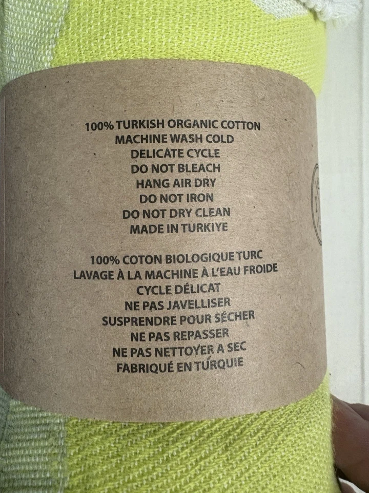 Toalla de playa Sand Cloud 100 % algodón turco orgánico coralino lima talla 37 x 67" Foto 4 de 4