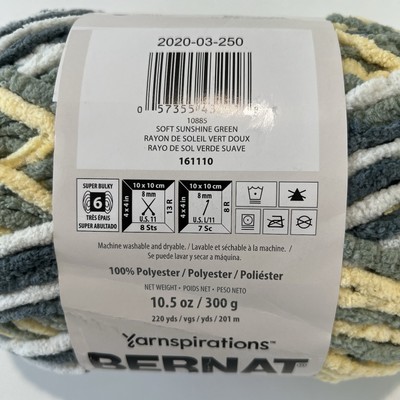 Skeins Bernat Yarn Yarnspirations Blanket Soft Sunshine Green