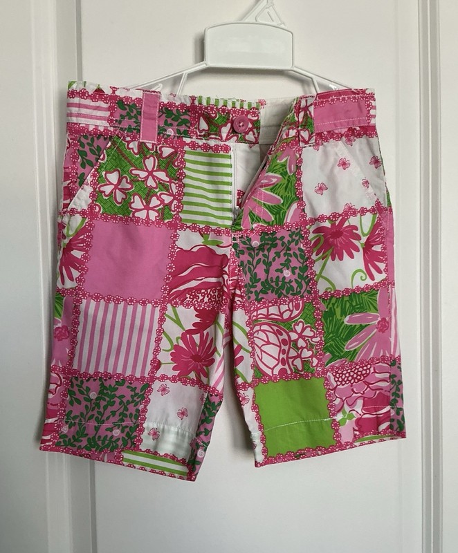 LILLY PULITZER-Youth Girl’s Sz. 6-Bermuda Shorts-Patchwork-Adjustable Waist