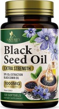 Black Seed Oil Softgels 1000mg - Premium Nigella Sativa Blackseed, Pure Natural