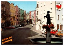 Postcard Austria Rattenberg Greetings from - street scene with cars