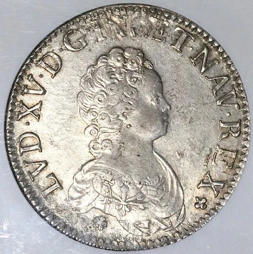 1716-A NGC XF 45 France Louis XV Ecu Paris Mint Overstruck Coin (25060101D)