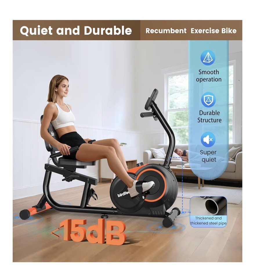 Home Stationary Bike Recumbent Exercise Bike Cycling Fitness Workout ...