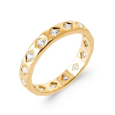 Ring Alliance Contour Fassung Kristalle Zirkoniumoxid Vergoldet 18 Karat - Bild 1 von 4