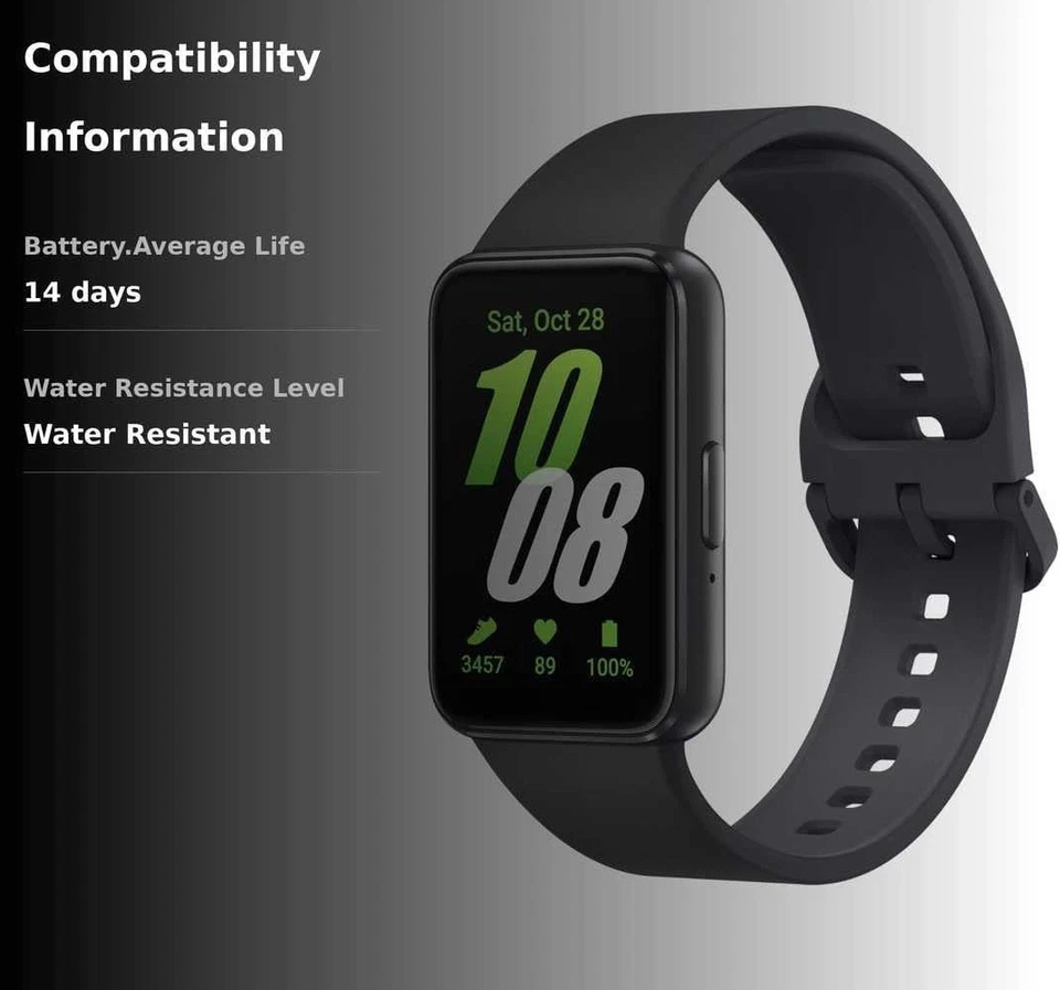 SAMSUNG Galaxy FIT 3 40MM 2025 1.6" Pantalla IP68 con 14 Días de Duración de Batería, Negro Foto 3 de 4