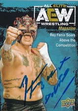 REY FENIX SIGNED 2021 AEW UPPER DECK RC CARD #99 KING CMLL AAA LUCHA BROTHERS