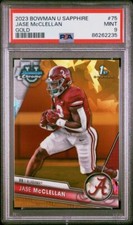 Jase McClellan 2023 Bowman University Chrome Sapphire #75 Gold /50 PSA 9