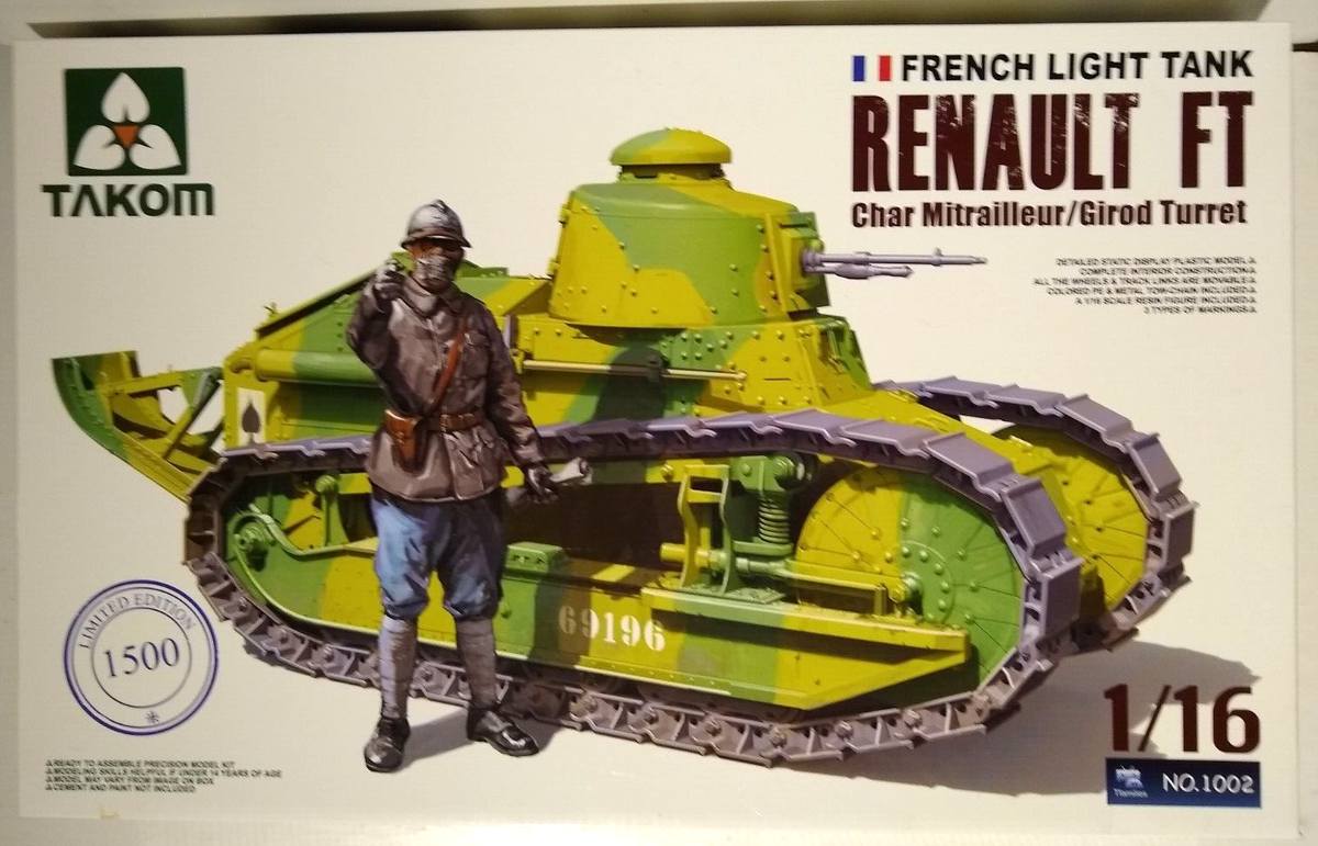Takom 1/16 Renault FT French Light Tank Model Kit Limited Takom 1/16 Renault FT French Light Tank Model Kit Limited