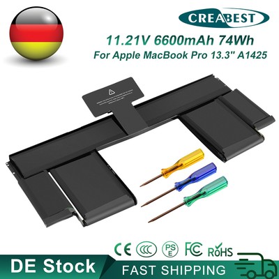 6.6Ah 74Wh Akku Für Apple MacBook Pro13'' Retina A1425 Late 2012 Early 2013 A1437