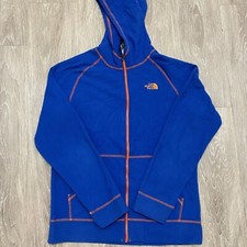 The North Face Boys Lightweight Fleece Blue Orange Jacket Hoodie Size XL 18/20