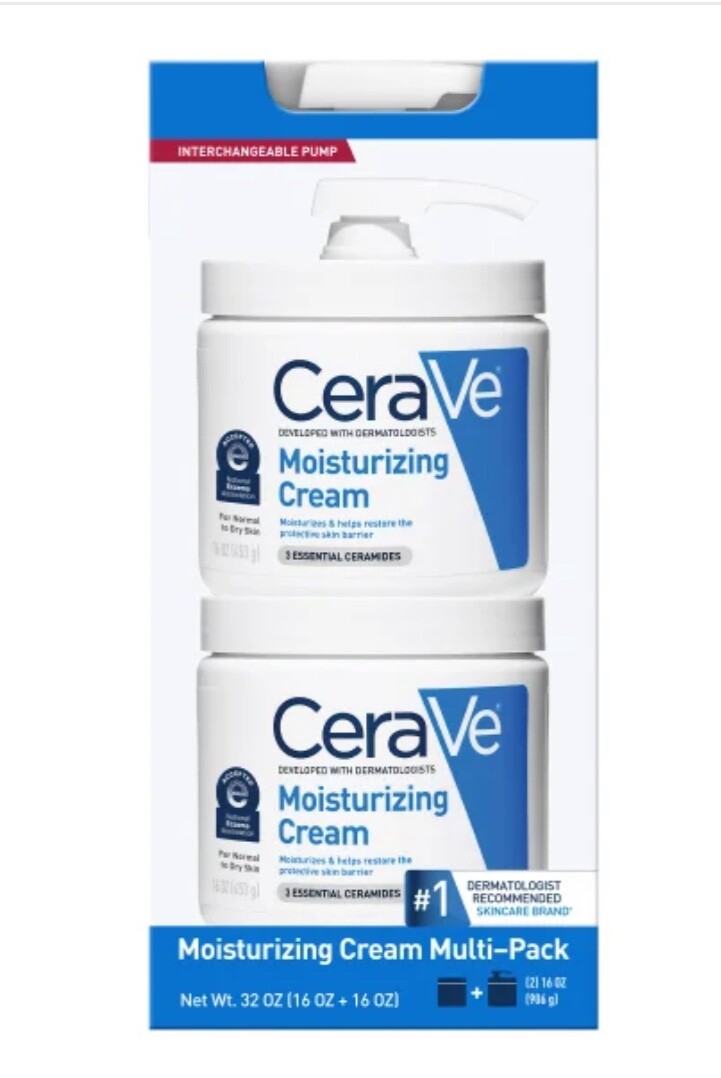 CeraVe Moisturizing Cream 2-Pack with Pump 16 oz Jars