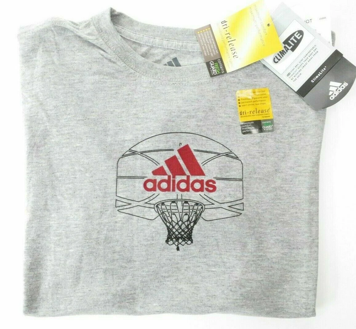 ADIDAS Gray Dri Release VINTAGE 2000s Basketball COLLECTIBLE ClimaLite Shirt NEW