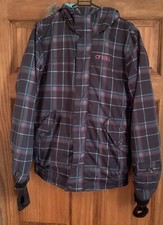 O'Neill Escape Series  Hooded Grey/Multi Checked Ski Jacket Size XS