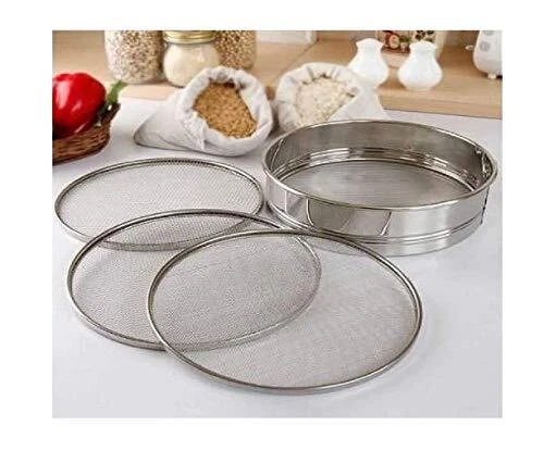 4 in 1-Stainless Steel Sieves Interchangeable Food Strainer for- Kitchen