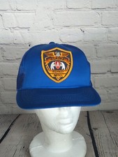 Vintage alaska highway patrol police hat blue trucker cap snapback mesh