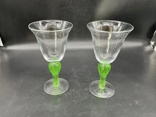 Pair Of Artland Handblown Iris And Fizz 8 1/8" Goblets