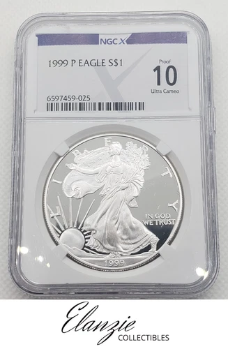 1999-P American Silver Eagle NGCX Proof 10 NGC PF70 PR70