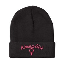 Beanies for Men Alaska Girl Embroidery Winter Hats Women Acrylic Skull Cap