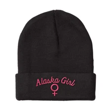 Beanies for Men Alaska Girl Embroidery Winter Hats Women Acrylic Skull Cap