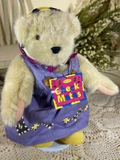 Muffy Vanderbear Vintage NWT 1992 “Check Mates” Purple Acorn Dress Kerchief Bear