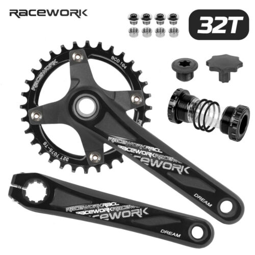 MTB Bicycle Crankset 104BCD 172.5mm Crank Arm 32T 34T 36T 38T Chainring with BB - Picture 2 of 27